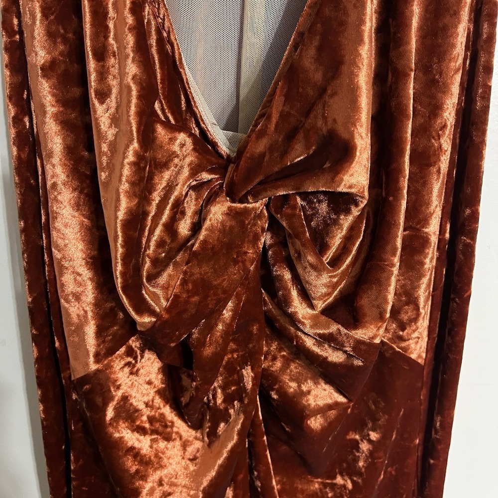 Rubber Ducky Productions Full Length Crushed Velvet Dress Open Back Size 8 - Picture 9 of 12